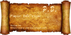 Papir Dárius névjegykártya